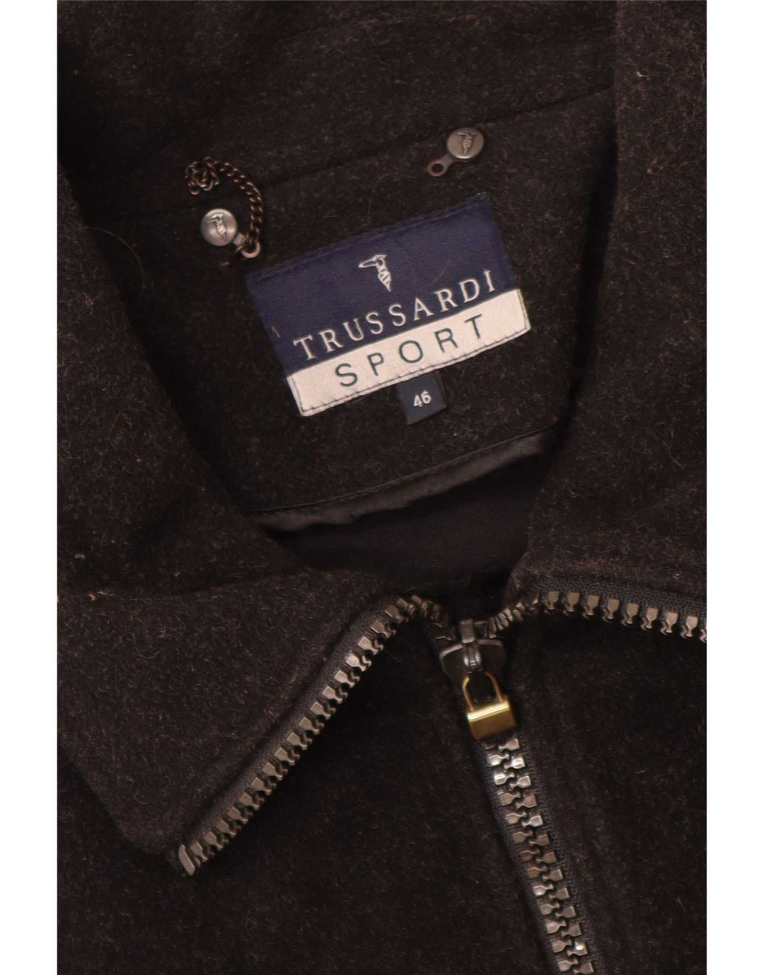 Trussardi muška vjetrovka slobodnog kroja IT 46 Mala crna vunena