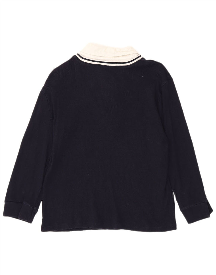 RALPH LAUREN Ženska majica s 3/4 rukavima UK 18 XL tamnoplavi pamuk u blokovima