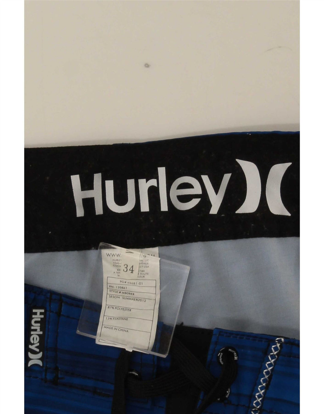 Hurley muške kratke kupaće hlače od poliestera s velikim plavim prugama
