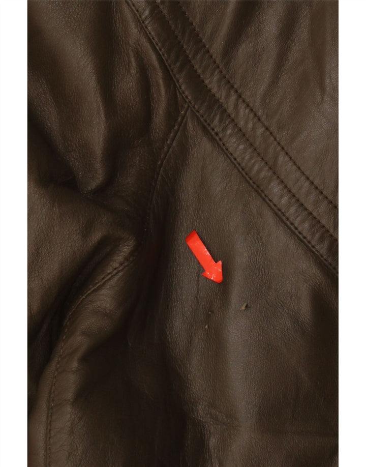 Vintage ženski reverzibilni kožni kaput UK 16 Veliki smeđi kožni