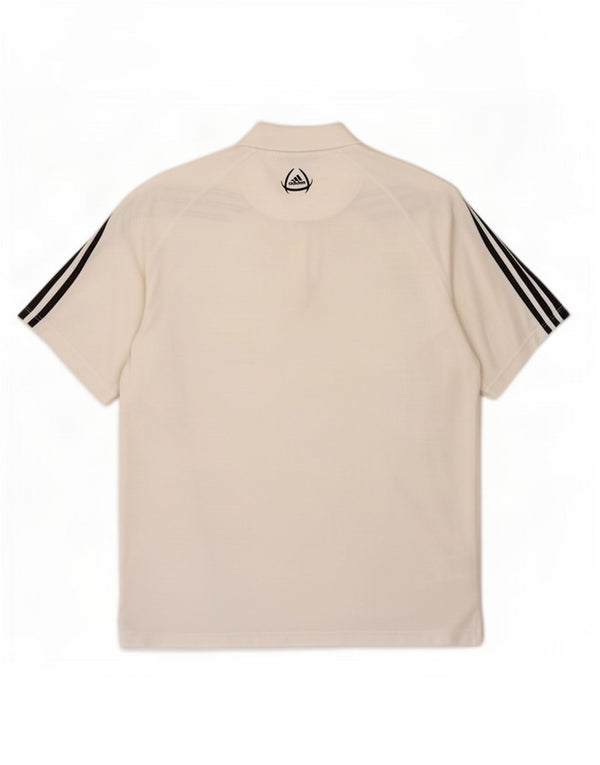 Adidas Mens Polo Shirt UK 44/46 Large White Polyester