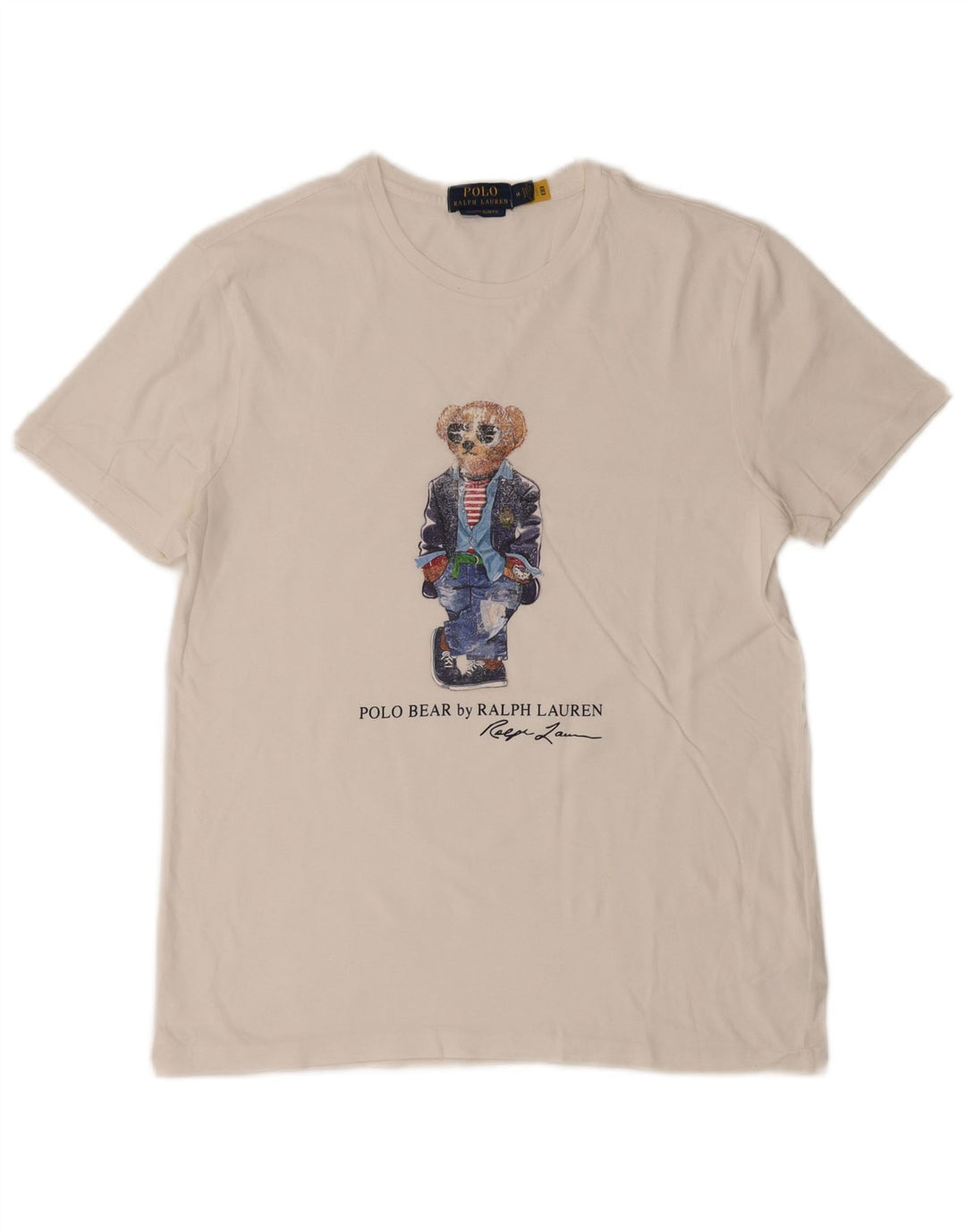 POLO RALPH LAUREN Muška uska majica kratkih rukava srednje veličine, bijeli pamuk