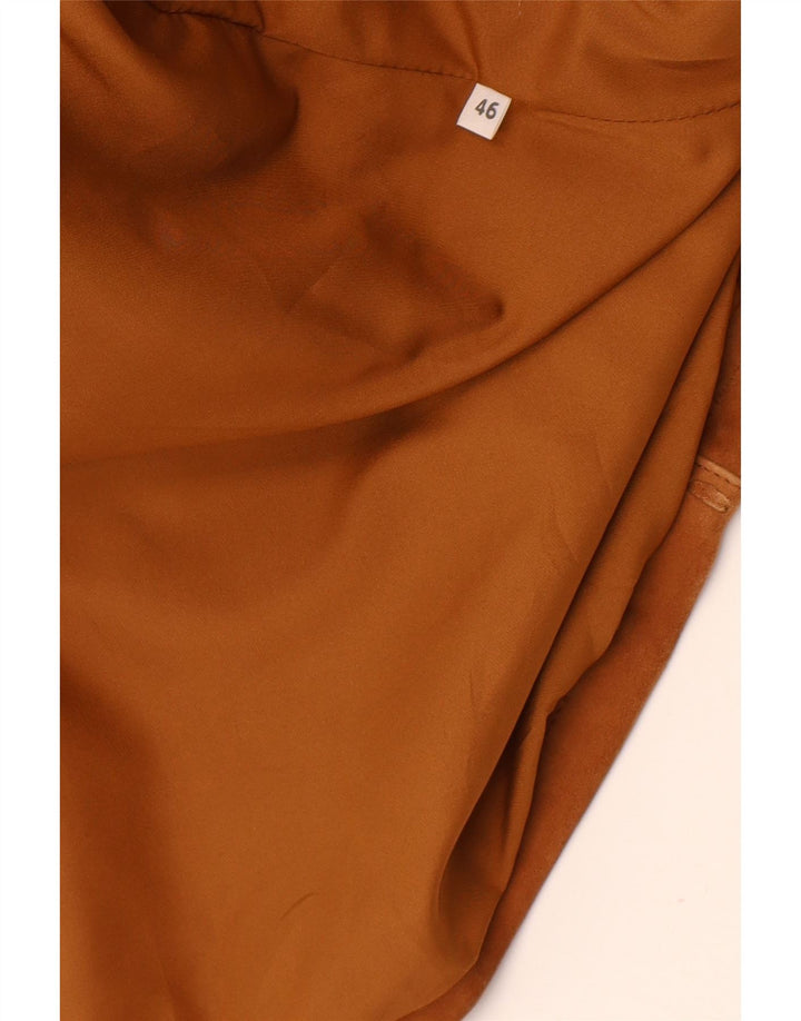 Vintage ženski preveliki kaput od brušene kože IT 46 Large Brown