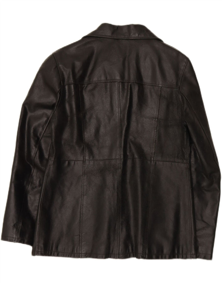 VINTAGE Womens Leather Jacket UK 14 Medium Black Leather Vintage Vintage and Second-Hand Vintage from Messina Hembry 