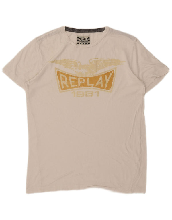 Replay Muška majica s grafičkim motivima srednje bijele boje