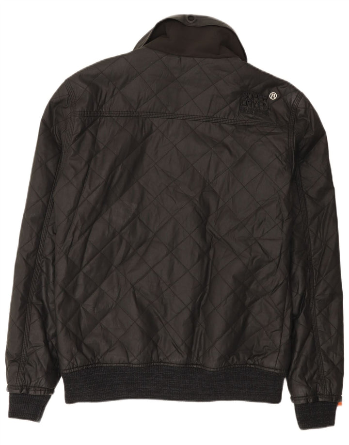Superdry muška prošivena bomber jakna UK 40 veliki crni najlon