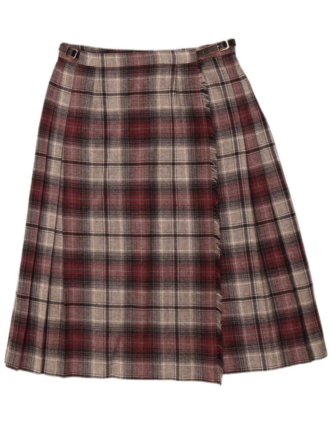 Deerstalker ženska plisirana suknja na preklop W28 srednje crvene karirane vune