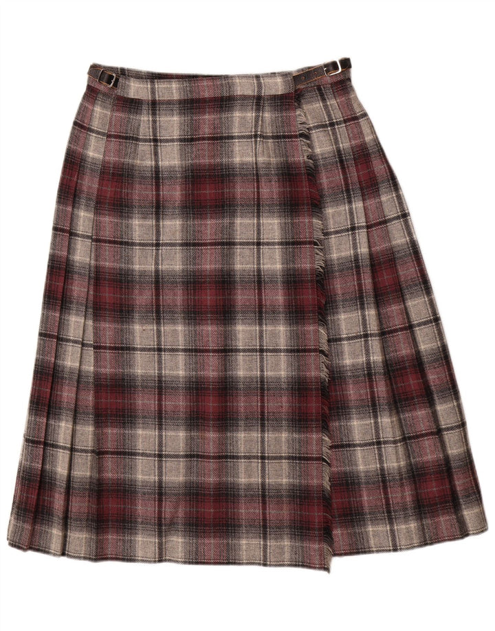 Deerstalker ženska plisirana suknja na preklop W28 srednje crvene karirane vune