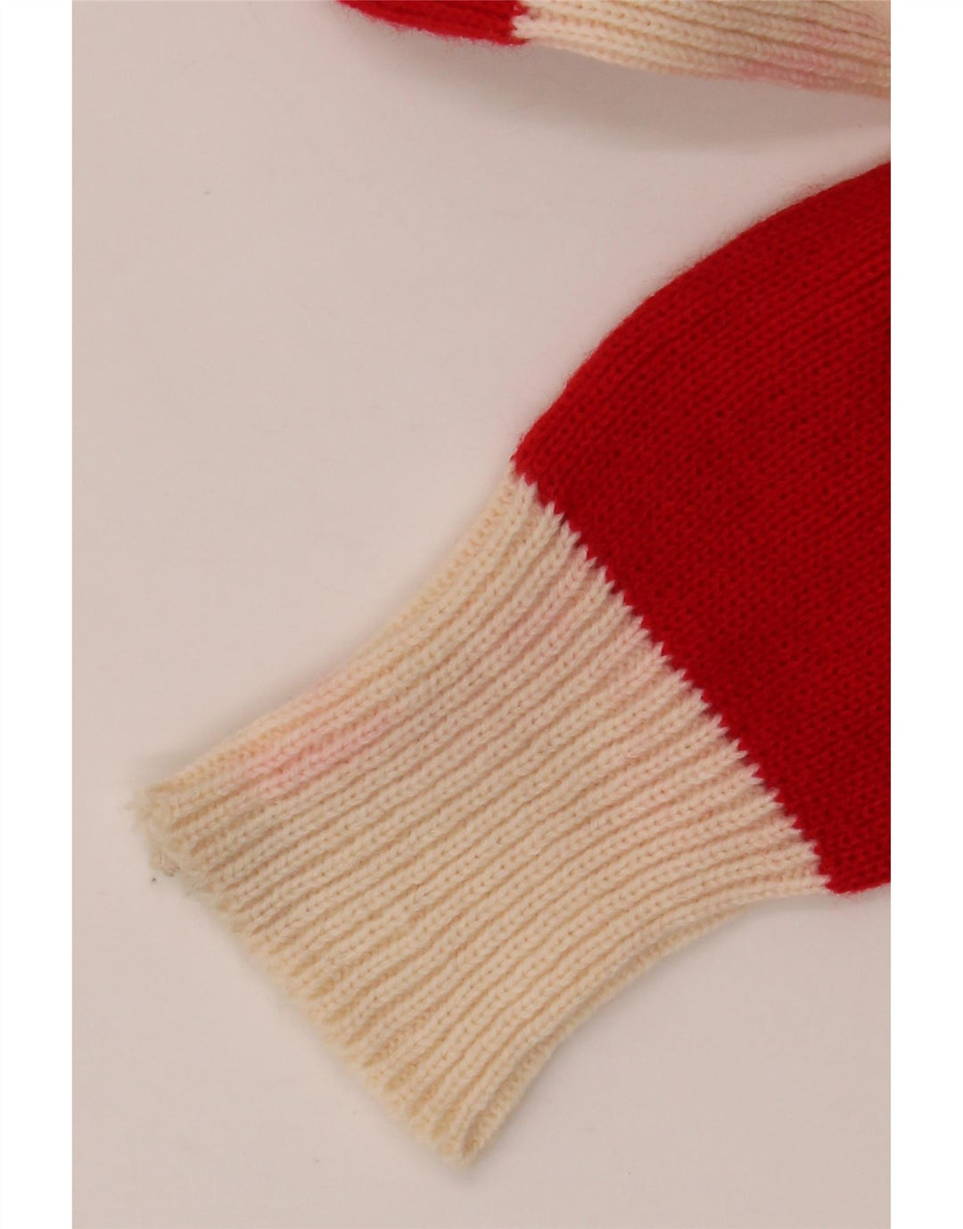 VINTAGE ženski džemper s polo ovratnikom IT 48 XL Crveni akril u boji