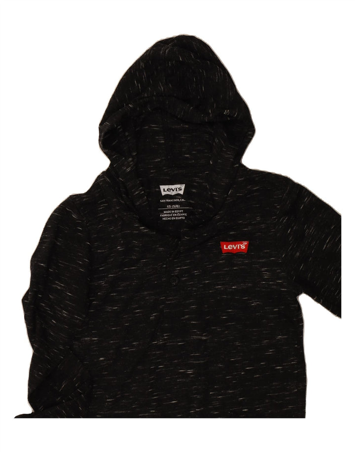 LEVI'S Boys Hooded Top Long Sleeve 5-6 Years XS  Grey Flecked Polyester Vintage Levi's and Second-Hand Levi's from Messina Hembry 