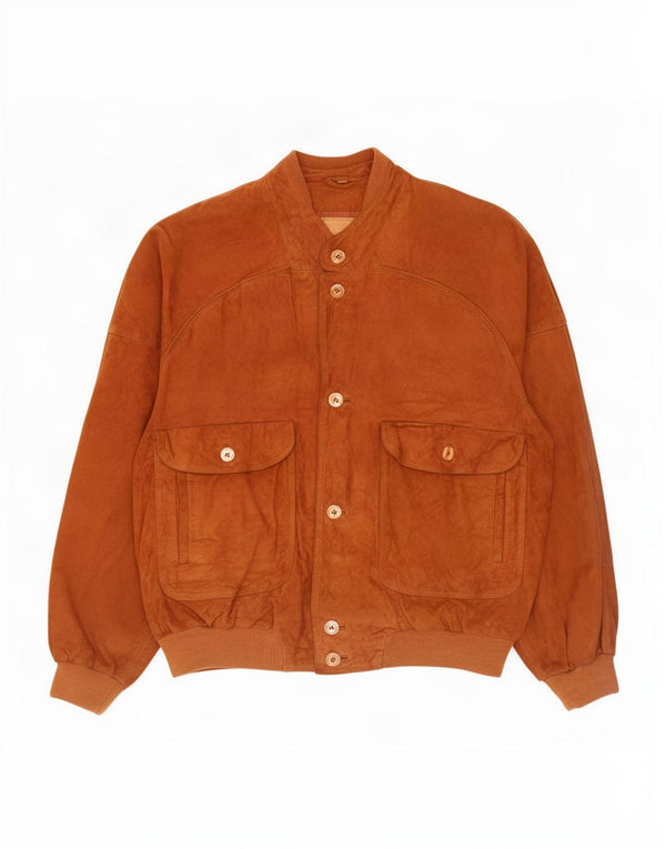 Vintage muška bomber jakna od brušene kože IT 56 3XL smeđa koža