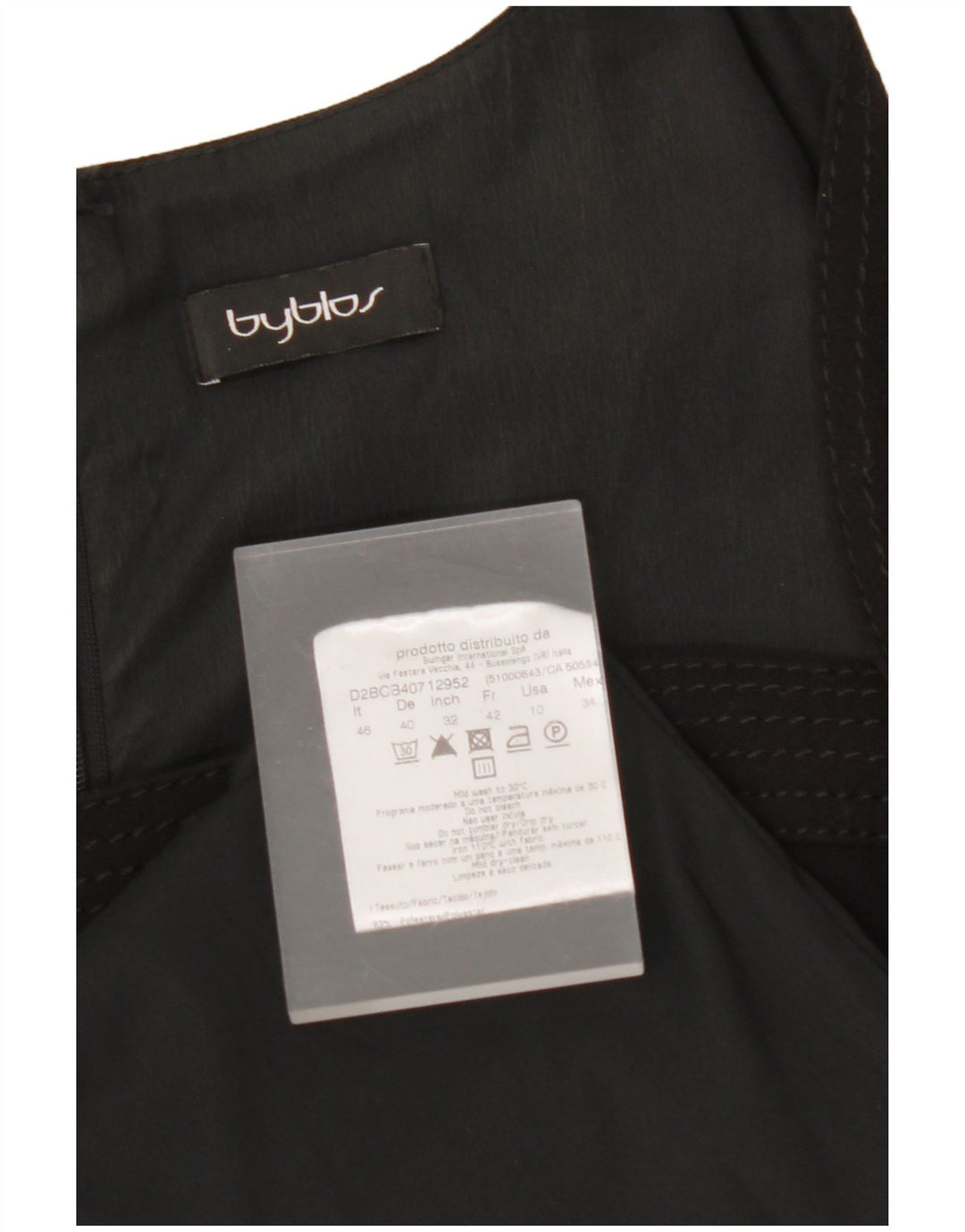 BYBLOS ženska plašt haljina IT 46 veliki crni poliester