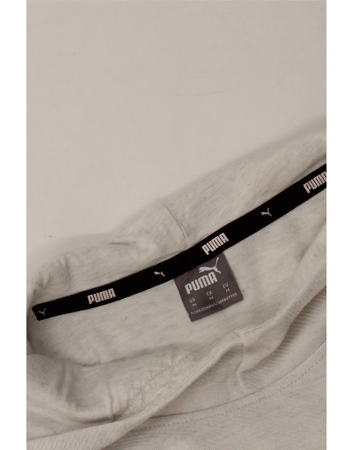 PUMA Womens Crop Hoodie Jumper UK 14 Medium Grey Vintage Puma and Second-Hand Puma from Messina Hembry 