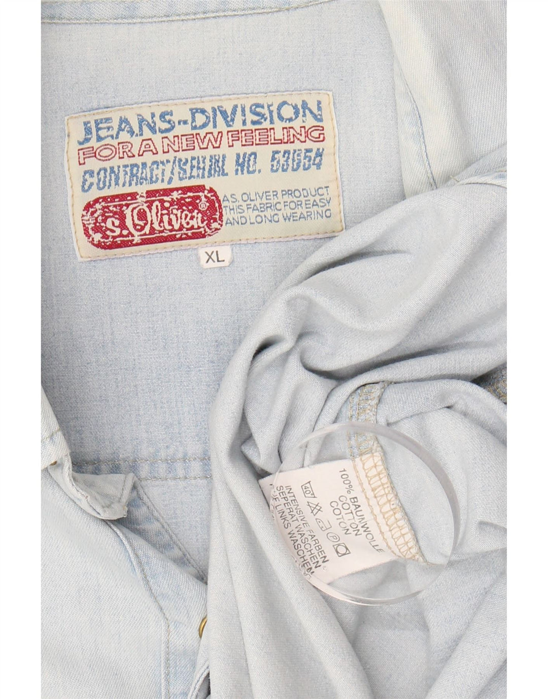 S.OLIVER Mens Denim Shirt XL Blue Cotton Vintage S.Oliver and Second-Hand S.Oliver from Messina Hembry 