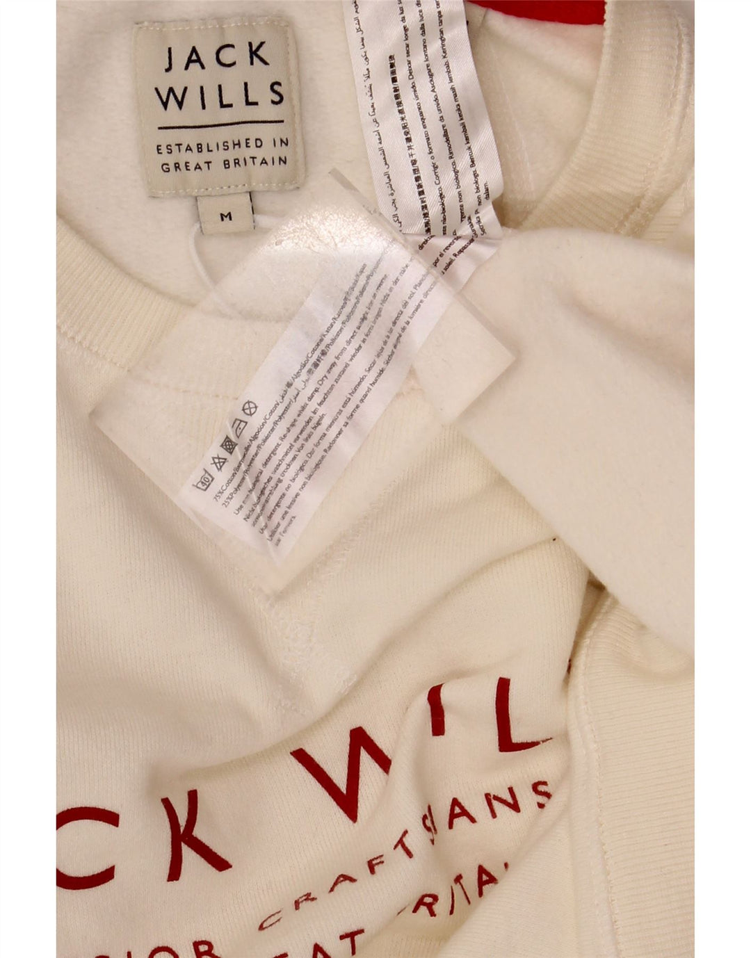 Jack Wills Muški džemper s trenirkom srednje veličine od bijelog pamuka