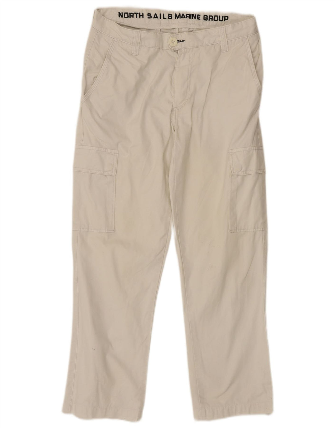 NORTH SAILS Mens Straight Cargo Trousers IT 48 Medium W30 L28 White Cotton