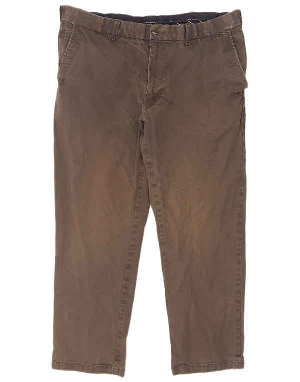 Marks & Spencer Mens Blue Harbour Straight Chino Trousers W40 L29 Grey
