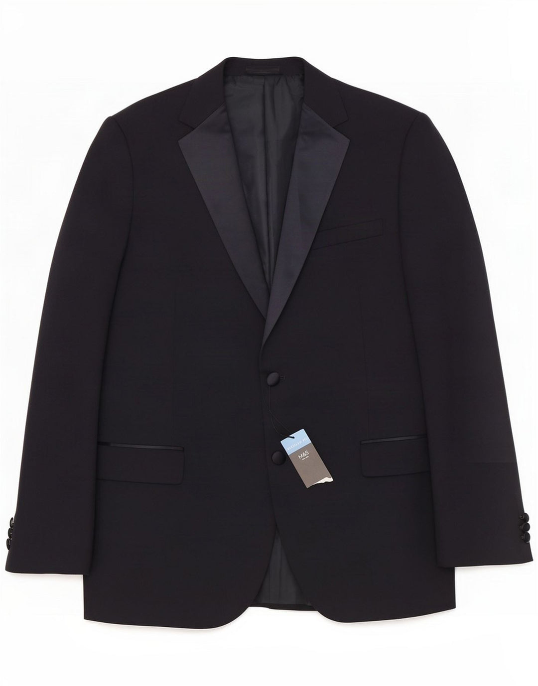 Marks & Spencer Mens Long Blazer Jacket 2 Button UK 42 XL Navy Blue