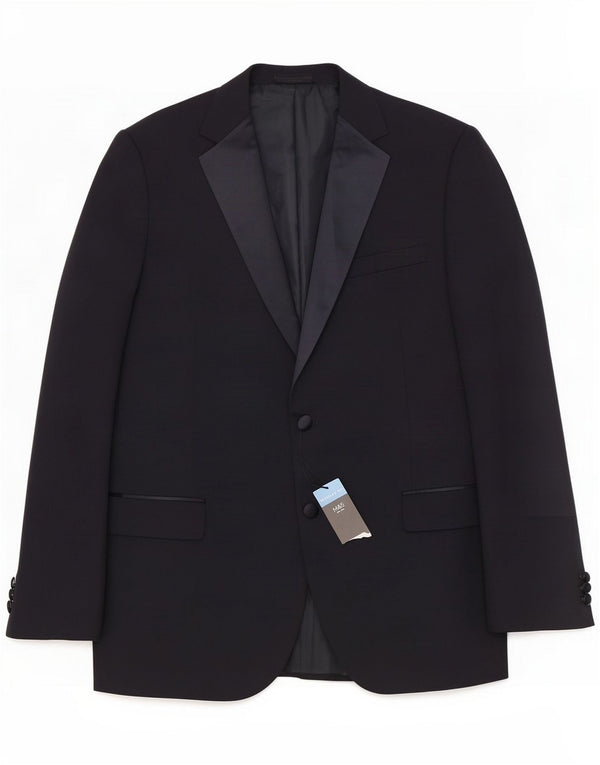 Marks & Spencer Mens Long Blazer Jacket 2 Button UK 42 XL Navy Blue