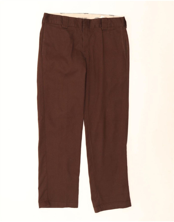Dickies muške ravne chino hlače W34 L32 smeđi poliester