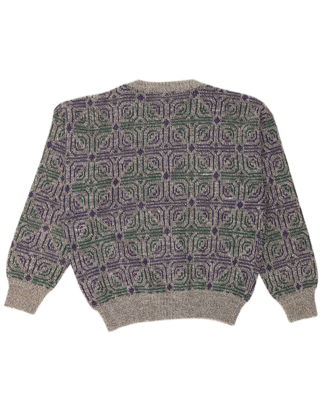 I LEVRIERI muški džemper s okruglim izrezom srednje sivi geometrijski poliakril