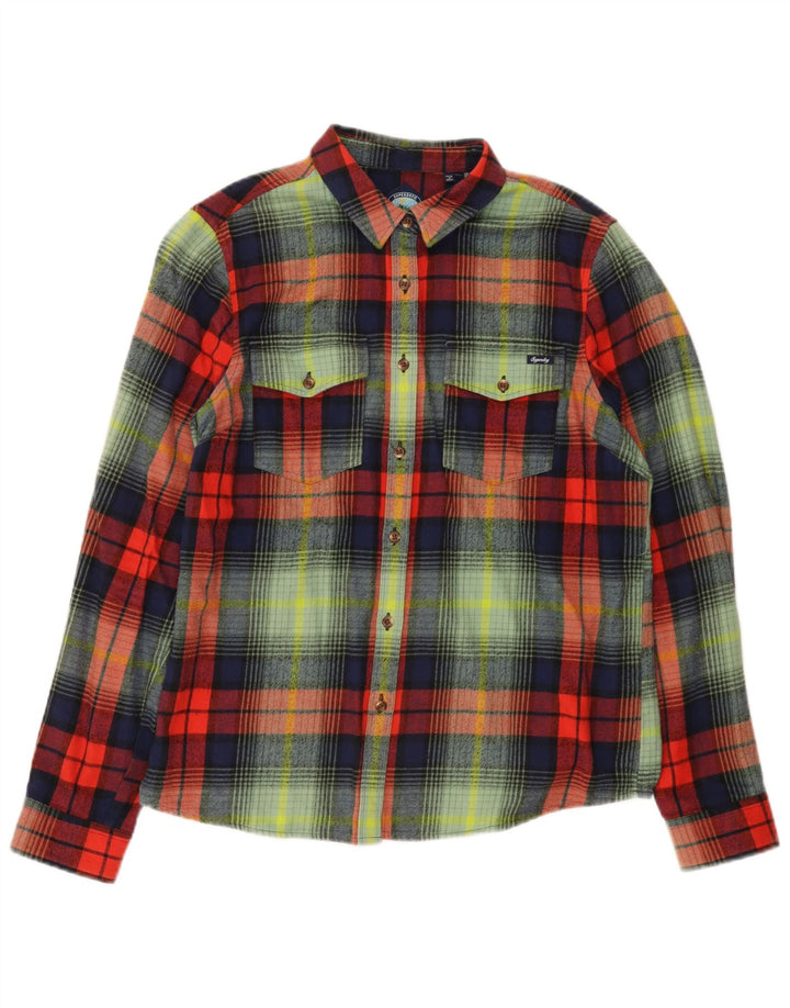Superdry ženska flanelska košulja UK 12 srednje raznobojni karirani pamuk