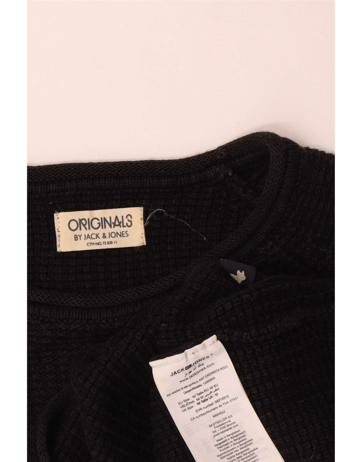 Jack & Jones muški džemper s okruglim izrezom Srednji crni pamuk