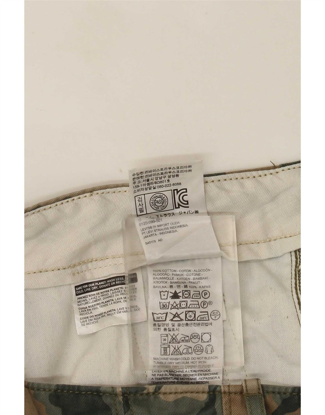 Levi's muške kargo kratke hlače W40 XL kaki kamuflažni pamuk