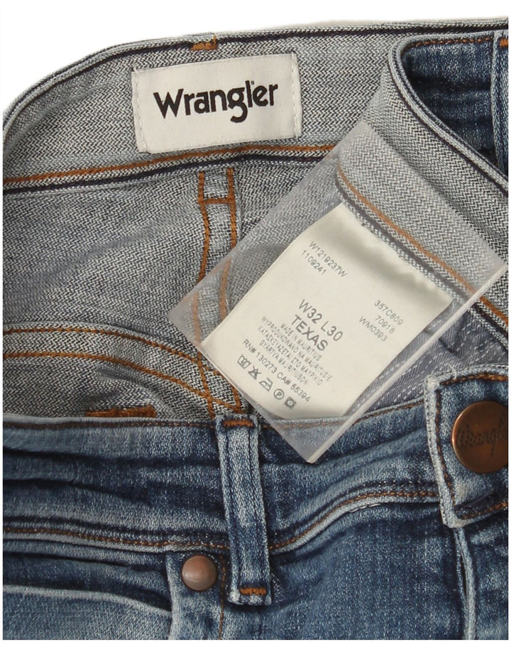 WRANGLER Muške Texas Straight Jeans W32 L30 Plavi pamuk