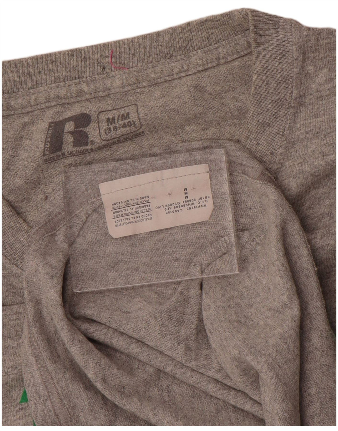 Russell atletska muška majica dugih rukava s grafikama UK 38/40, srednje sivi pamuk