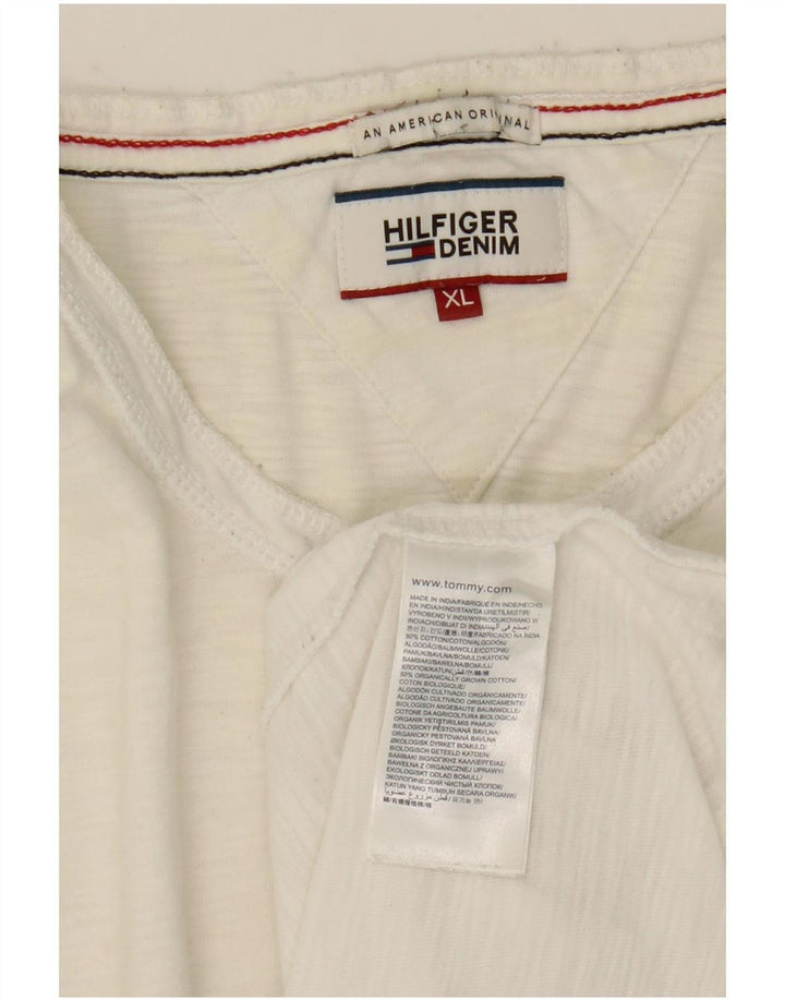 Tommy Hilfiger muška majica dugih rukava XL bijeli pamuk