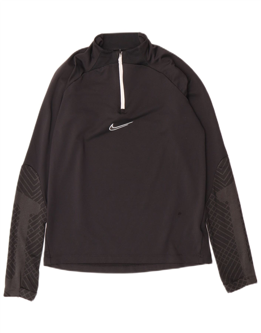 NIKE Boys Dri Fit Slim Fit Pullover Top Trenirka 12-13 Years Large Black