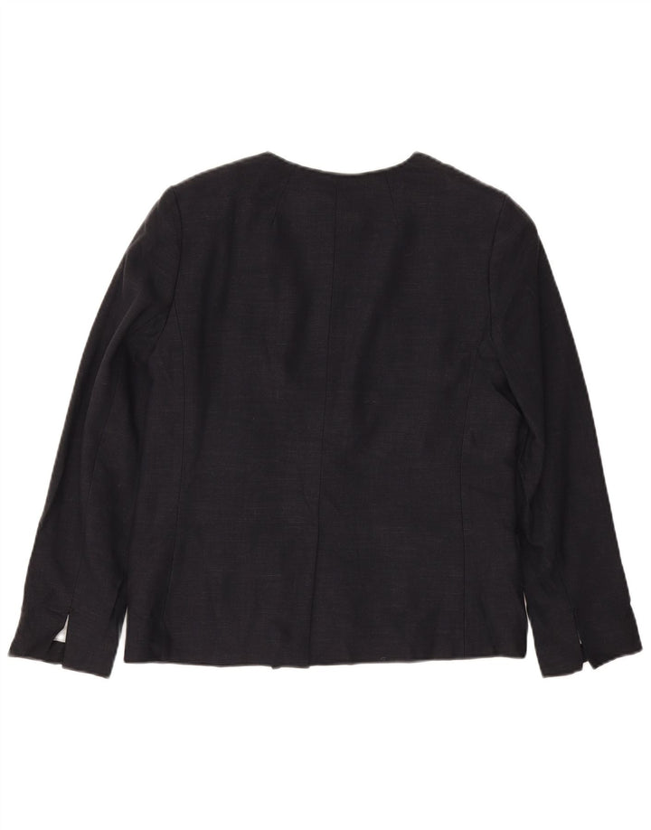 JIGSAW Womens Open Blazer Jacket UK 10 Small Navy Blue Viscose