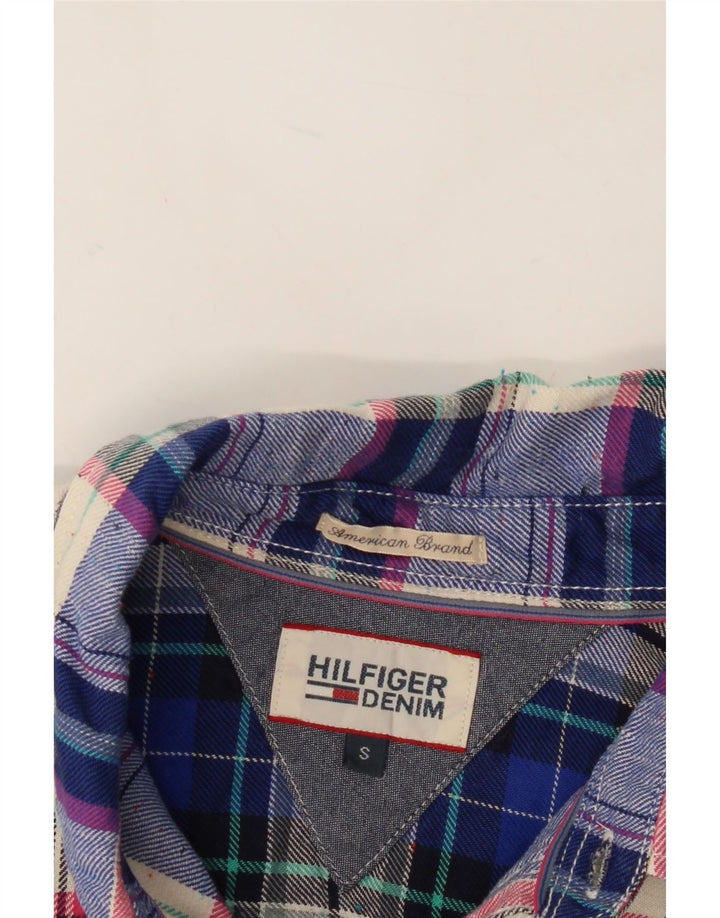 TOMMY HILFIGER Mens Flannel Shirt Small Multicoloured Check Cotton Vintage Tommy Hilfiger and Second-Hand Tommy Hilfiger from Messina Hembry 
