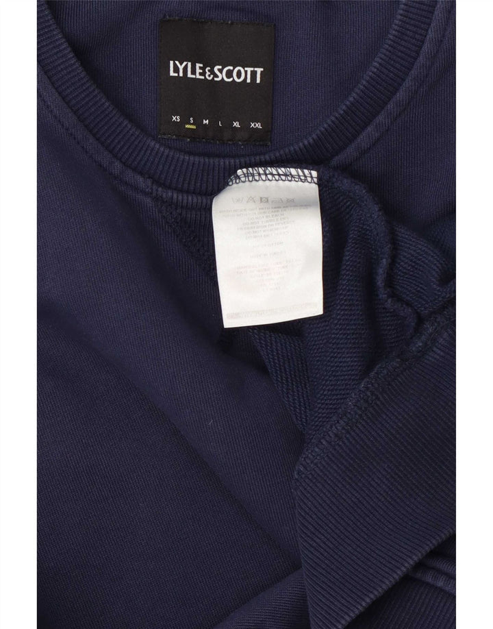 Lyle & Scott muška majica s kratkim rukavima Mali tamnoplavi pamuk