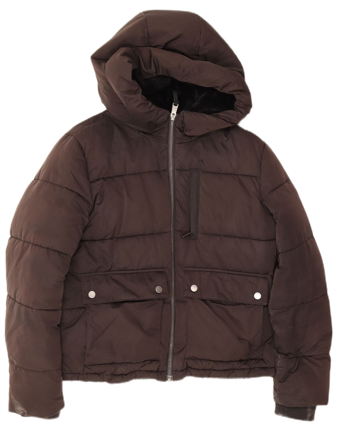 Tommy Hilfiger ženska kratka prevelika podstavljena jakna UK 6 XS sivi poliamid