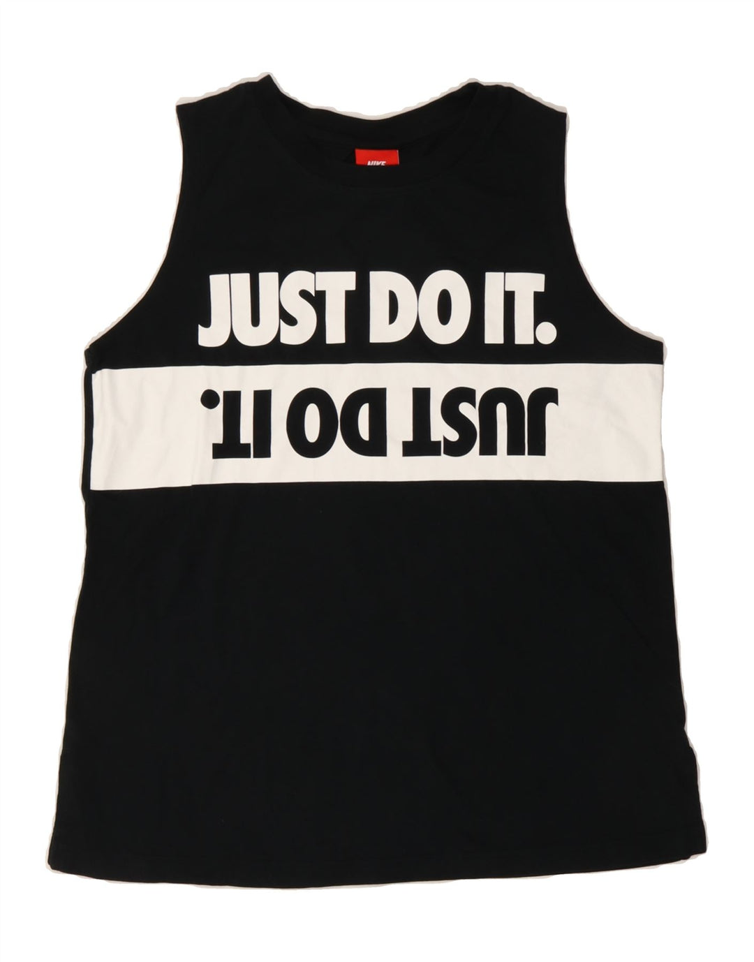 NIKE Womens Graphic Vest Top UK 14 Medium Black Cotton Vintage Nike and Second-Hand Nike from Messina Hembry 