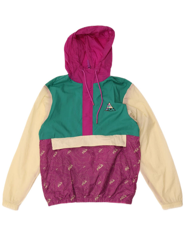 Fila Mens Graphic Pullover Tracksuit Top Jacket Small Purple Colourblock