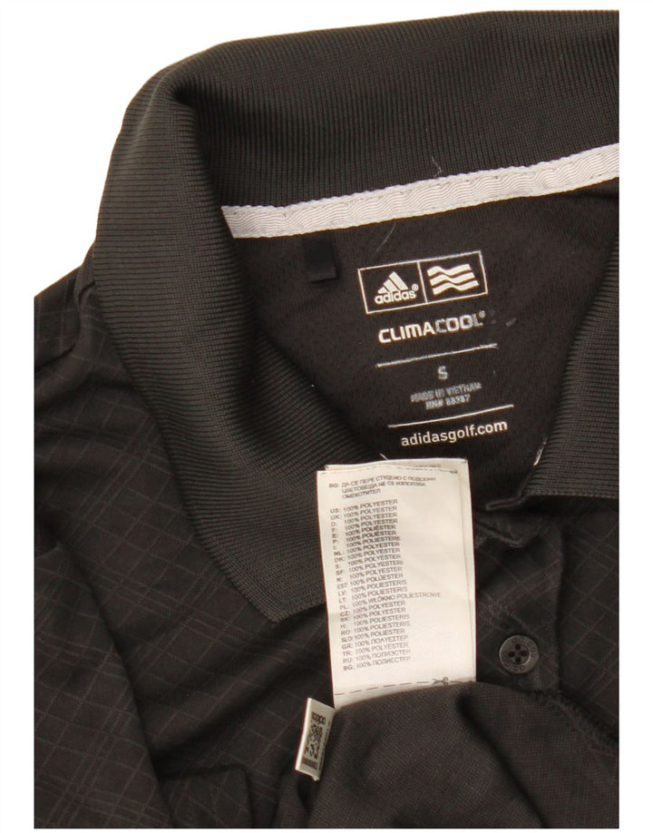 ADIDAS ženska Climacool polo majica UK 10 mala crna geometrijska poliesterska majica
