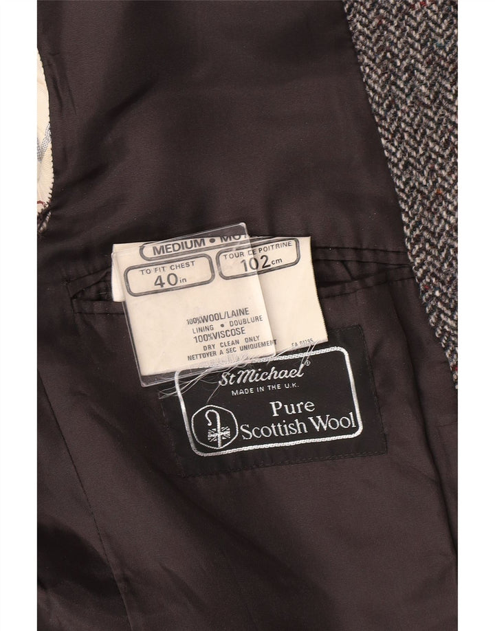 ST MICHAEL Muška jakna jakna UK 40 Large Grey Herringbone Classic