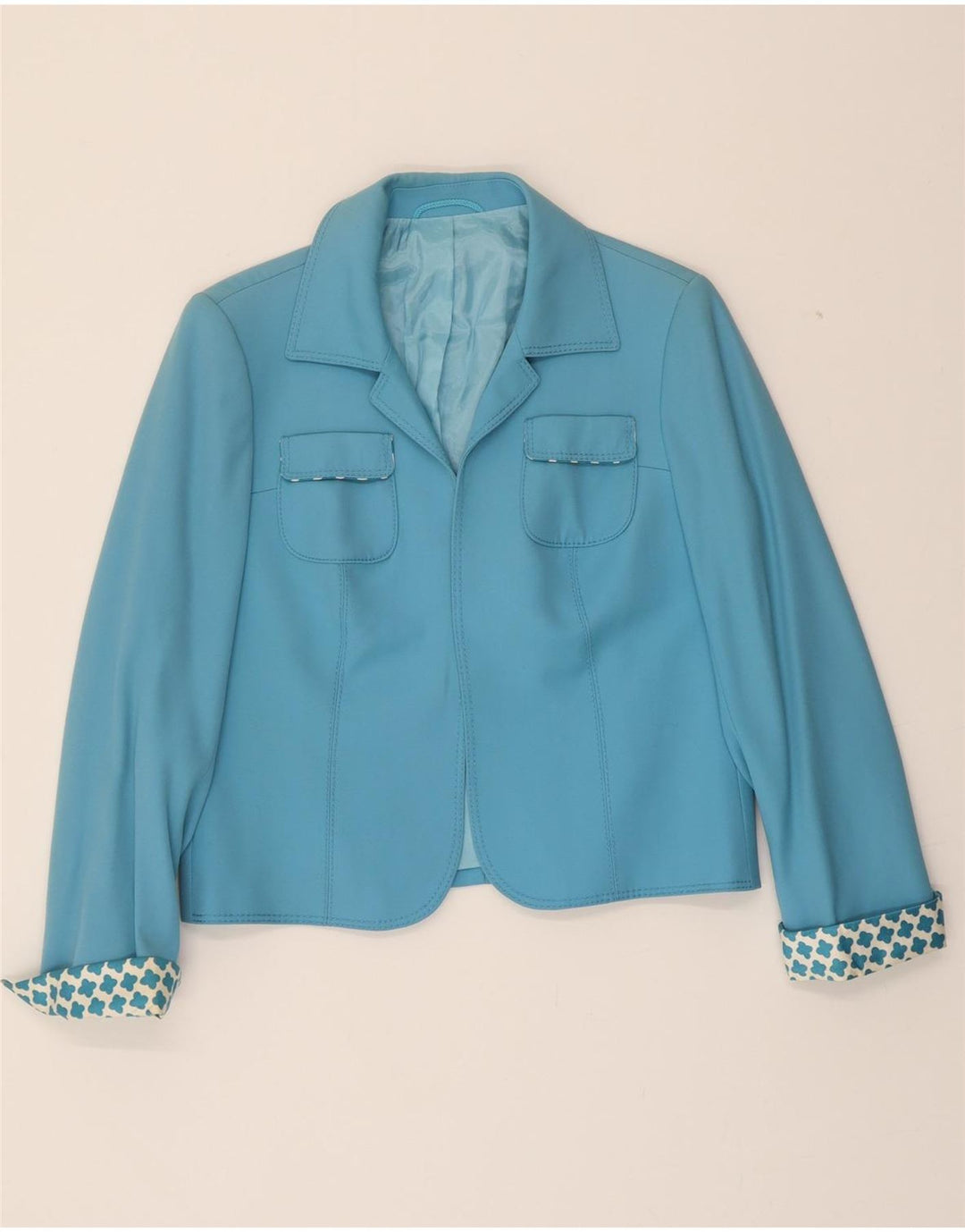 DEL MOD Womens Open Blazer Jacket EU 40 Medium Blue Viscose Vintage Del Mod and Second-Hand Del Mod from Messina Hembry 