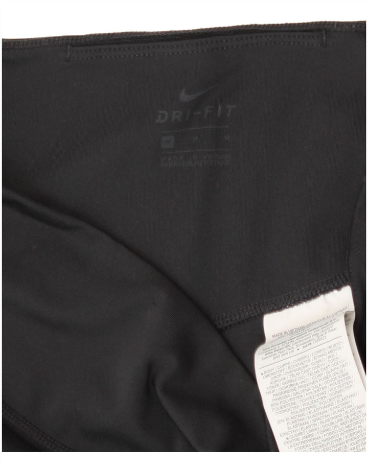 Nike Ženske Dri Fit Graphic Leggings UK 12 Srednje crni poliester