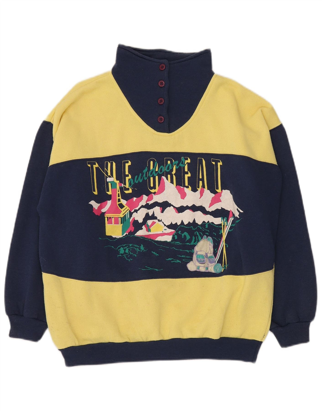 DASH Muška trenirka s dugmadima i ovratnikom srednje žute boje