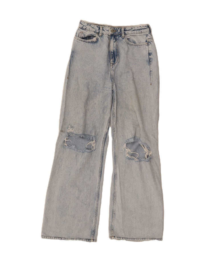 ZARA Womens High Rise Distressed Bootcut Jeans EU 38 Small W28 L29 Blue Vintage Zara and Second-Hand Zara from Messina Hembry 
