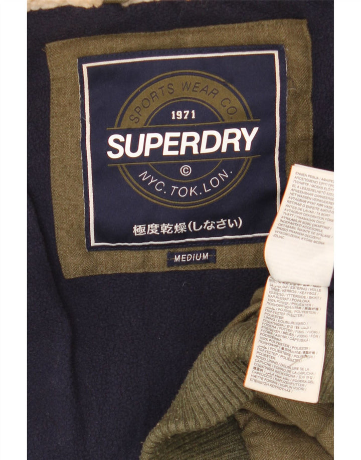 Superdry ženska podstavljena jakna s kapuljačom UK 14 srednje kaki zimska