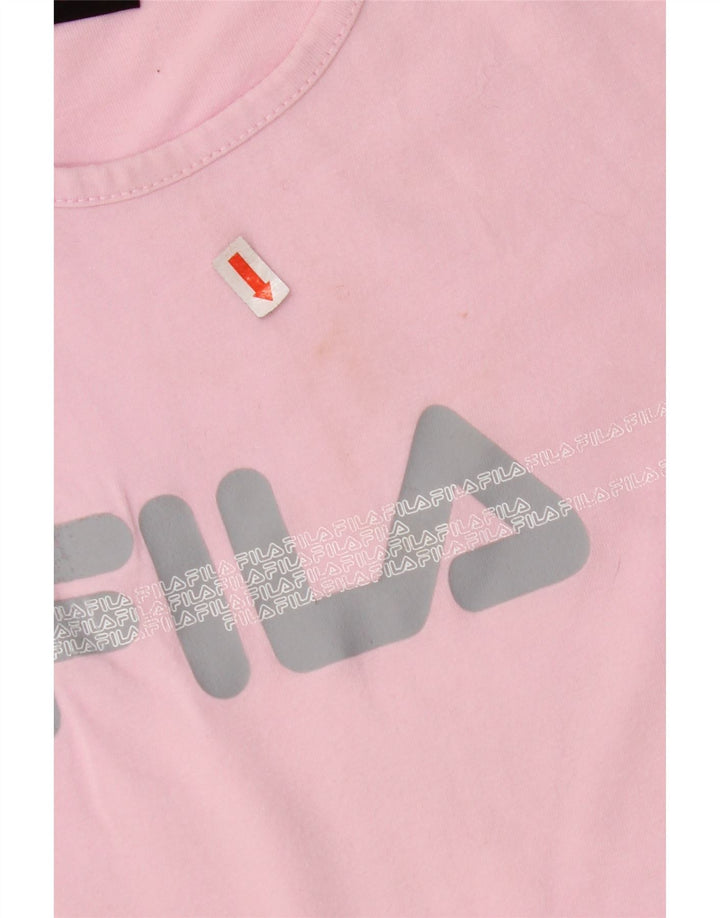 FILA ženska majica kratkih rukava s kratkim crtama UK 10 Small Pink