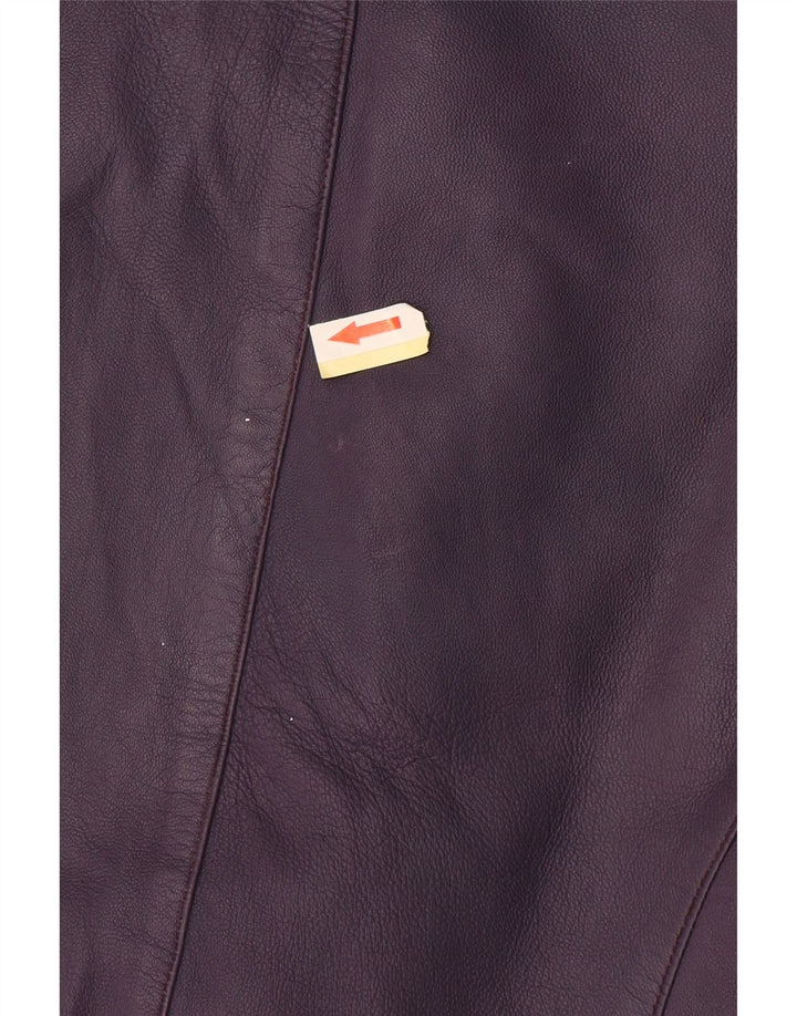 Vintage ženska crop kožna jakna UK 10 Mala ljubičasta