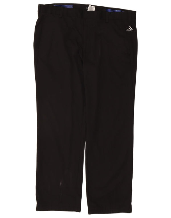 Adidas muške ravne chino hlače W38 L29 crni poliester