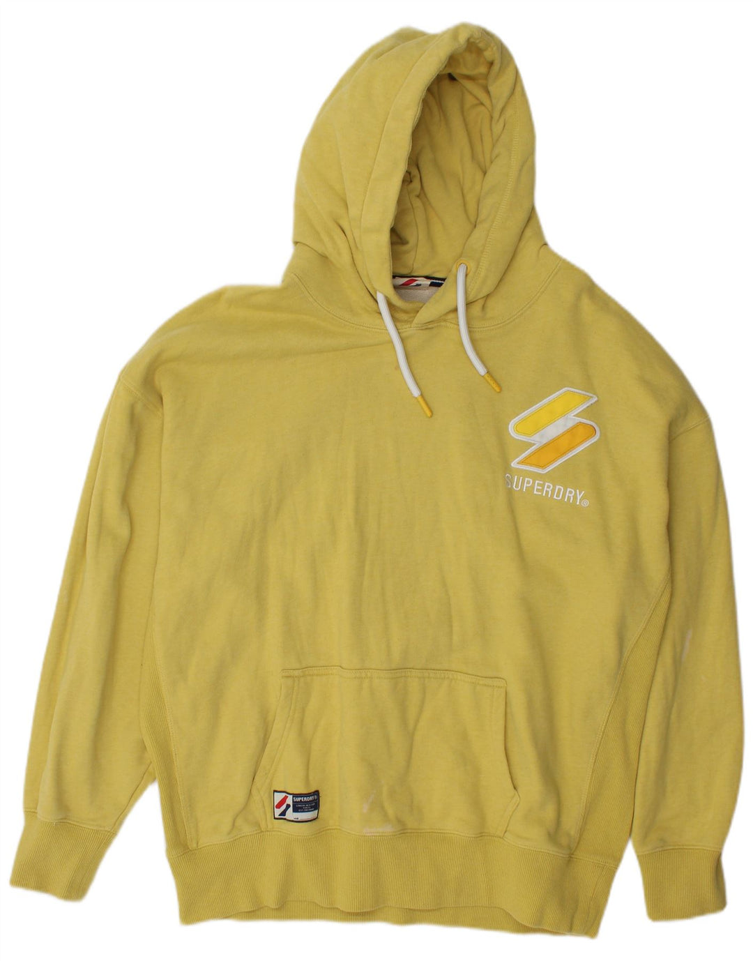 Superdry muška majica s kapuljačom s kapuljačom Srednje žuti pamuk