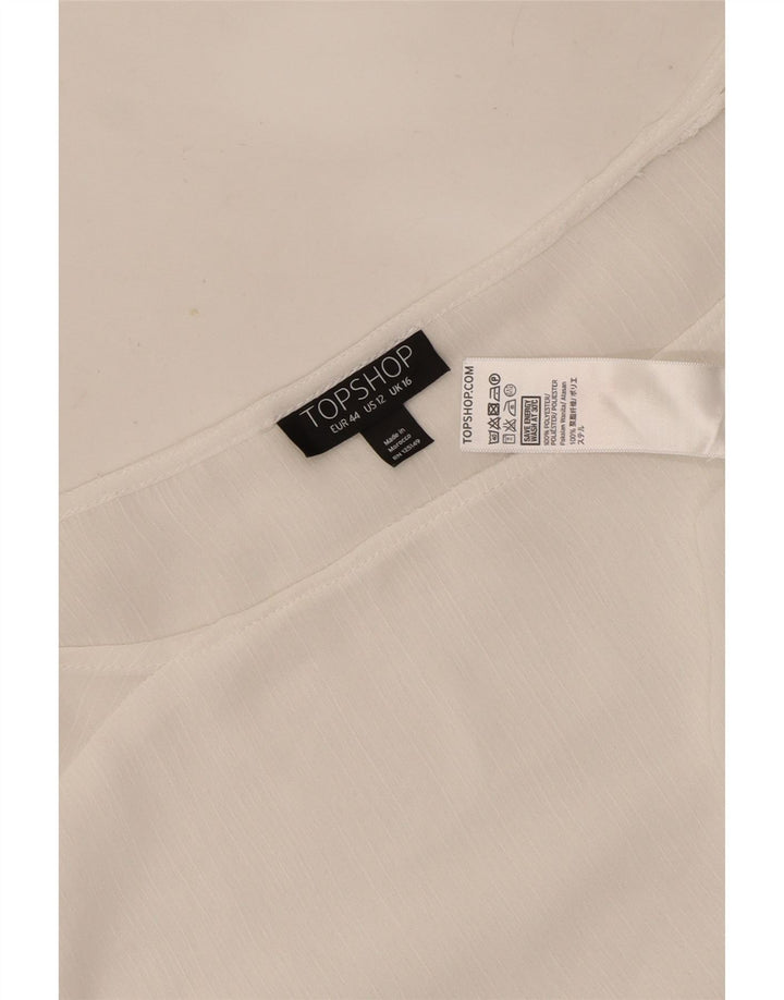 Topshop ženska majica dugih rukava UK 16 veliki bijeli poliester